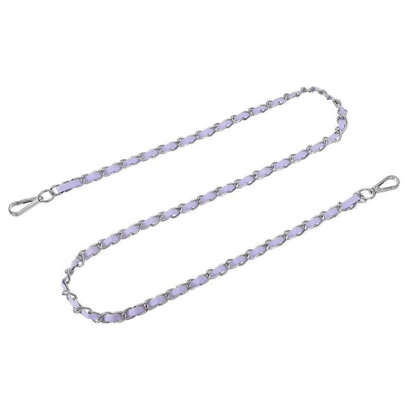 47" Purse Strap with Buckle for Shoulder and Cross Body(Purple+Silver)