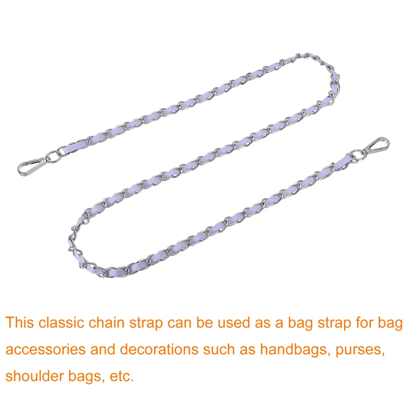47" Purse Strap with Buckle for Shoulder and Cross Body(Purple+Silver)