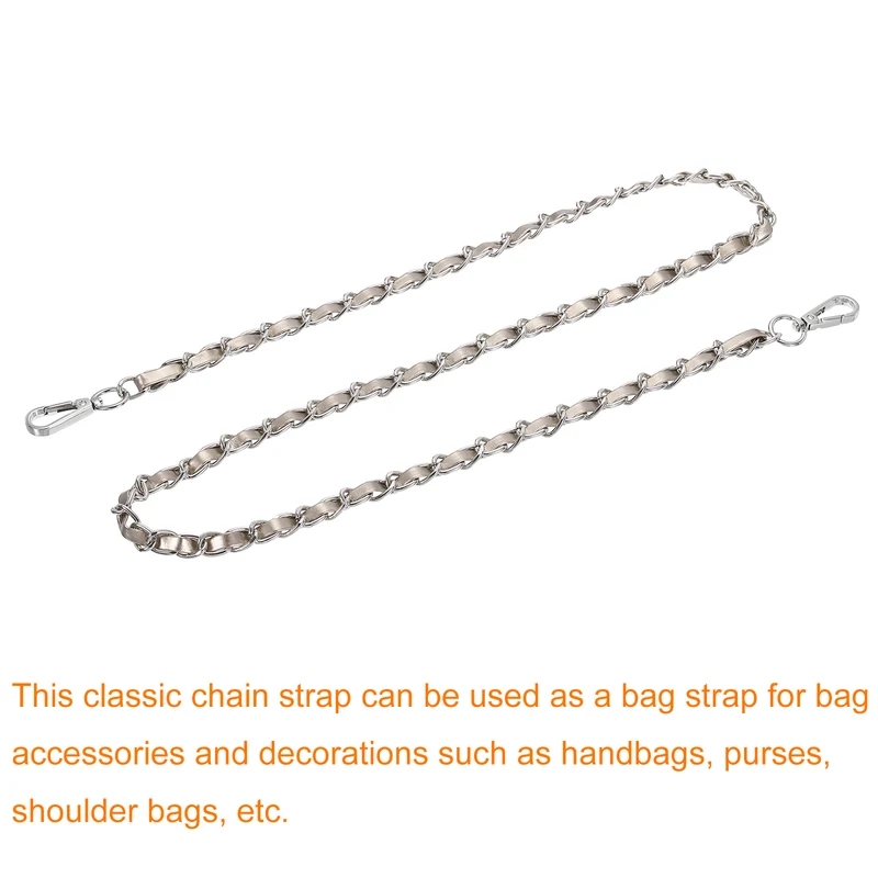 47" Purse Strap with Buckle for Shoulder and Cross Body(Gold+Silver)