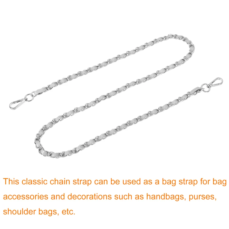 47" Purse Strap with Buckle for Shoulder and Cross Body(Gray+Silver)