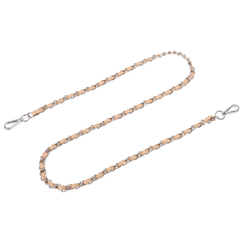 47" Purse Strap with Buckle for Shoulder and Cross Body(Khaki+Silver)