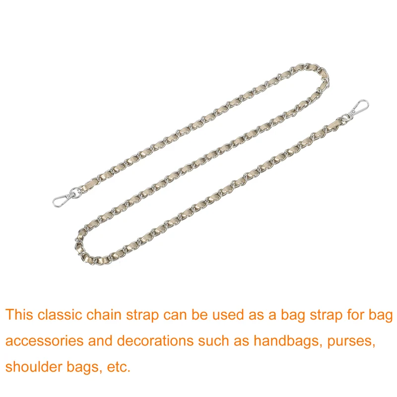 Purse Strap, 39" Leather for Shoulder and Cross Body Strap (Gold, Silver)