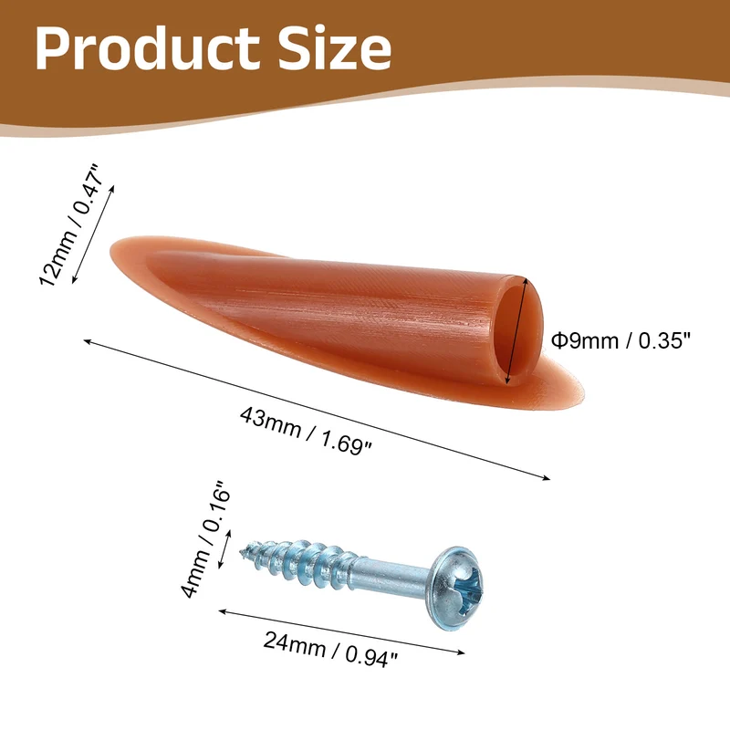 100Pcs 9mm Plastic Pocket Hole Plugs with Pocket Screws, Dark Brown