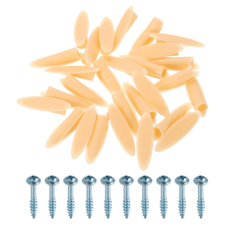 100Pcs 9mm Plastic Pocket Hole Plugs with Pocket Screws, Brown
