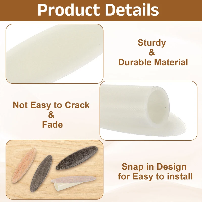 100Pcs 9mm Plastic Pocket Hole Plugs with Pocket Screws, Beige