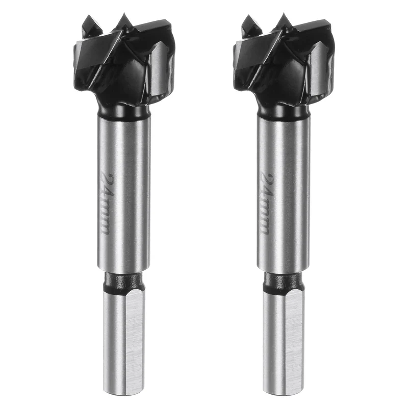 2pcs Forstner Drill Bit 24mm (15/16") K30/C1 Carbide Wood Hinge Hole Opener