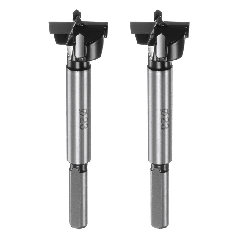 2pcs Forstner Drill Bit 23mm (29/32") K30/C1 Carbide Wood Hinge Hole Opener