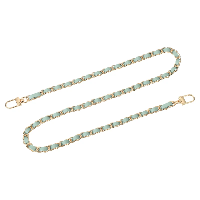 32" Purse Chain Strap with Buckles for Shoulder (Light Green + Gold)