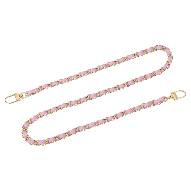 32" Purse Chain Strap with Buckles for Shoulder (Pink + Gold)