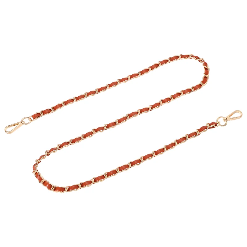 47" Purse Strap with Buckle for Shoulder and Cross Body(Brown+Gold)
