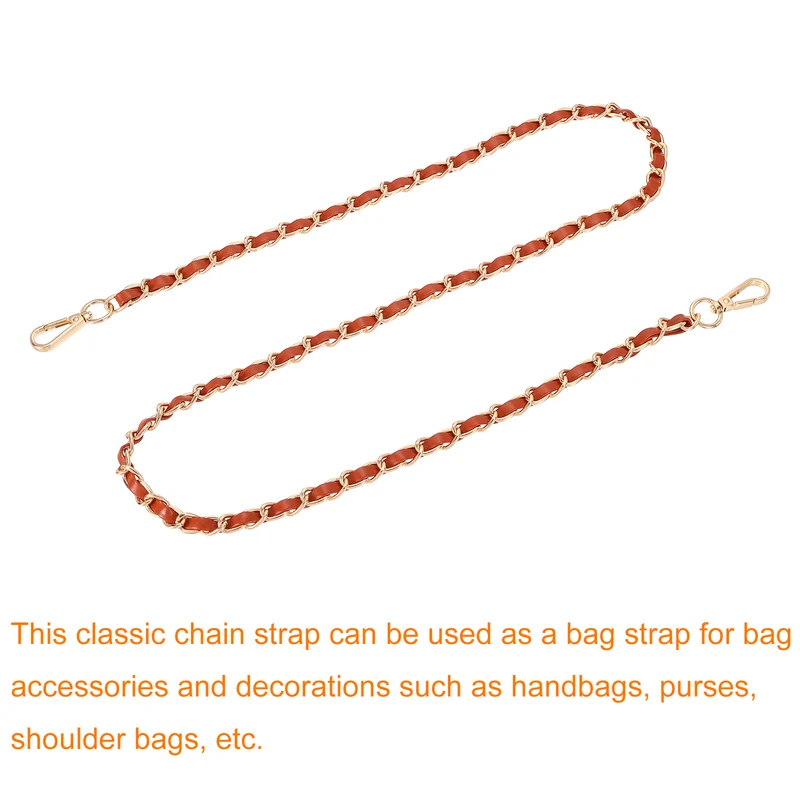 47" Purse Strap with Buckle for Shoulder and Cross Body(Brown+Gold)