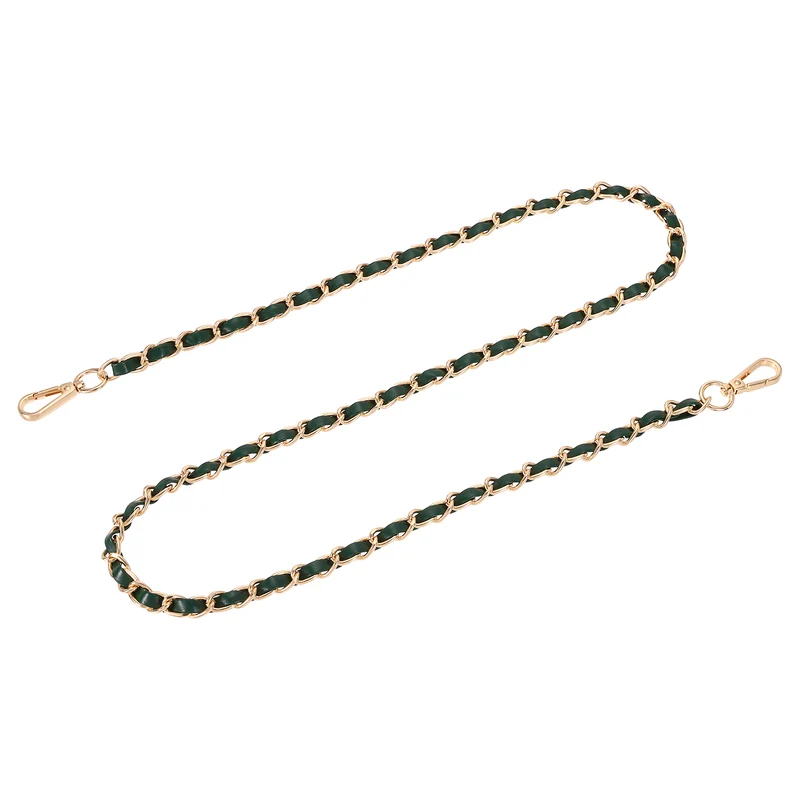 47" Purse Strap with Buckle for Shoulder and Cross Body(Green+Gold)
