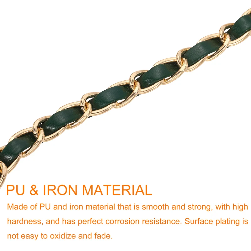 47" Purse Strap with Buckle for Shoulder and Cross Body(Green+Gold)