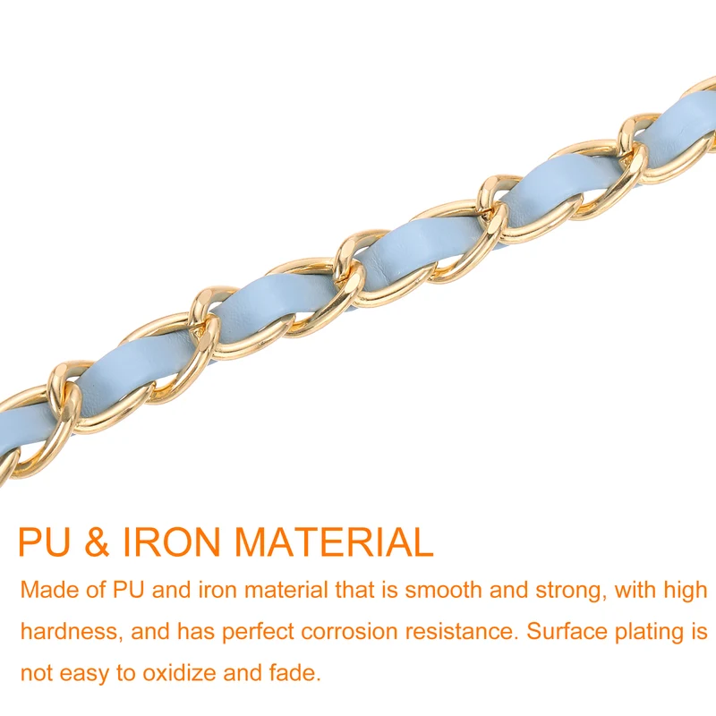 47" Purse Strap with Buckle for Shoulder and Cross Body(Sky Blue+Gold)