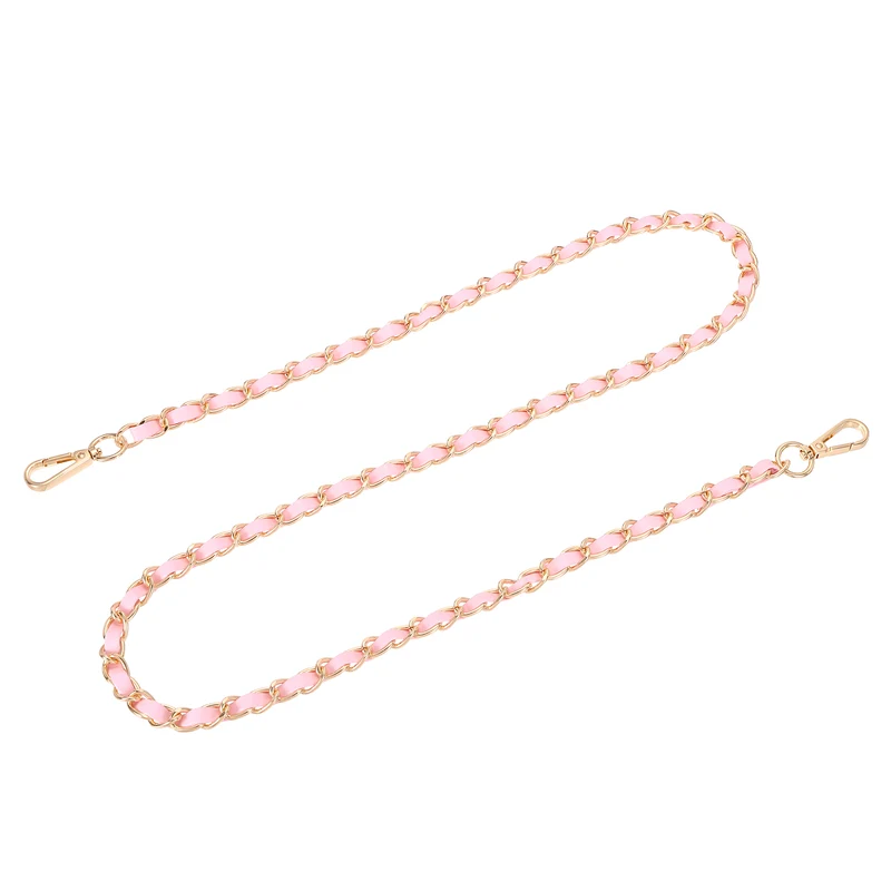 47" Purse Strap with Buckle for Shoulder and Cross Body(Pink+Gold)