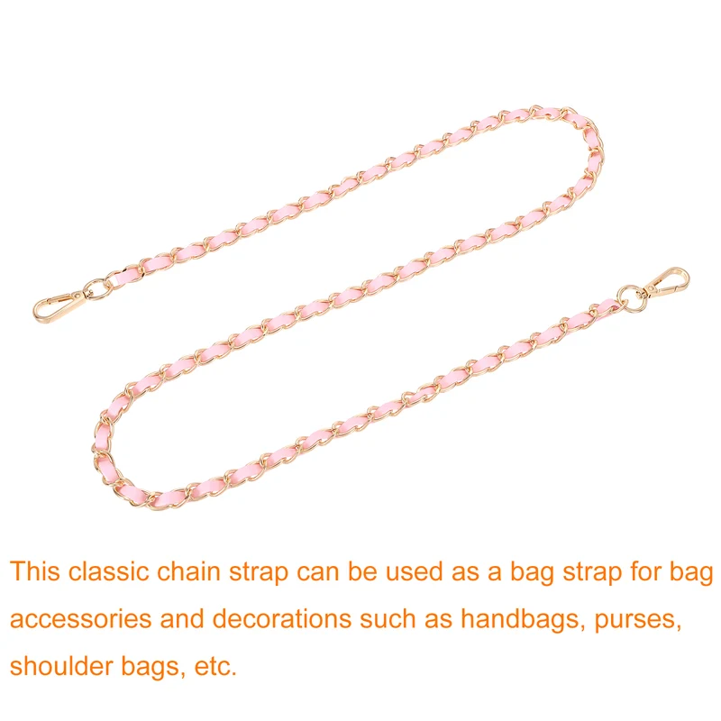47" Purse Strap with Buckle for Shoulder and Cross Body(Pink+Gold)