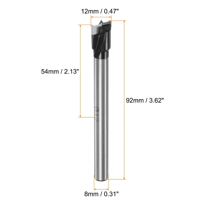 2pcs Forstner Drill Bit 12mm (15/32") K30/C1 Carbide Wood Hinge Hole Opener
