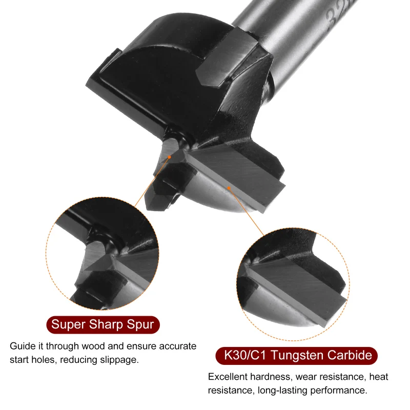 Forstner Drill Bit 32mm (1-1/4") K30/C1 Carbide Wood Hinge Hole Opener