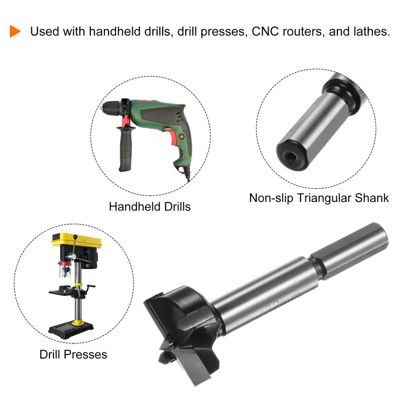 Forstner Drill Bit 32mm (1-1/4") K30/C1 Carbide Wood Hinge Hole Opener