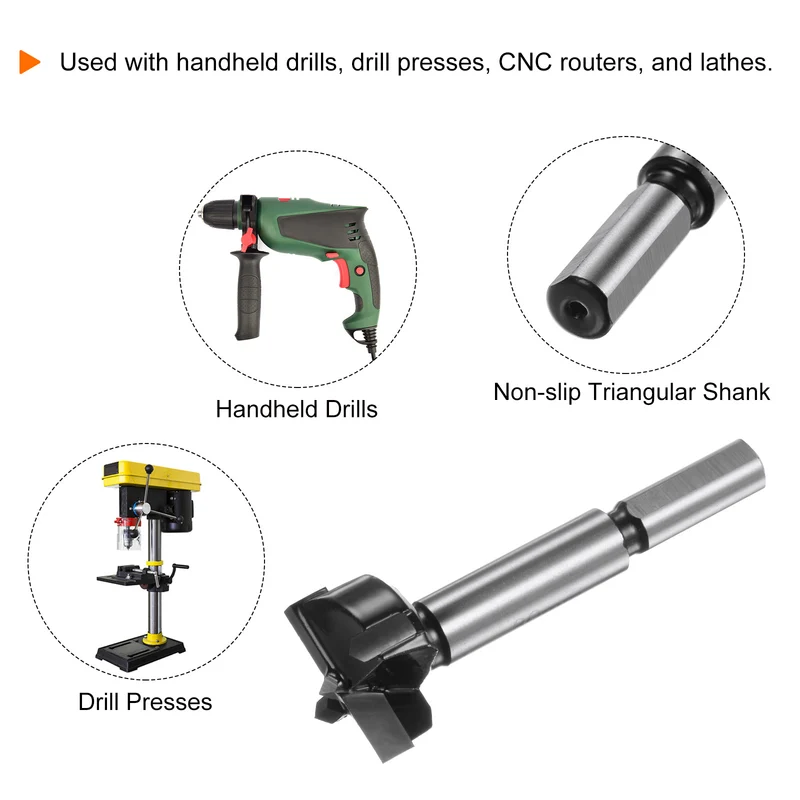 Forstner Drill Bit 30mm (1-3/16") K30/C1 Carbide Wood Hinge Hole Opener