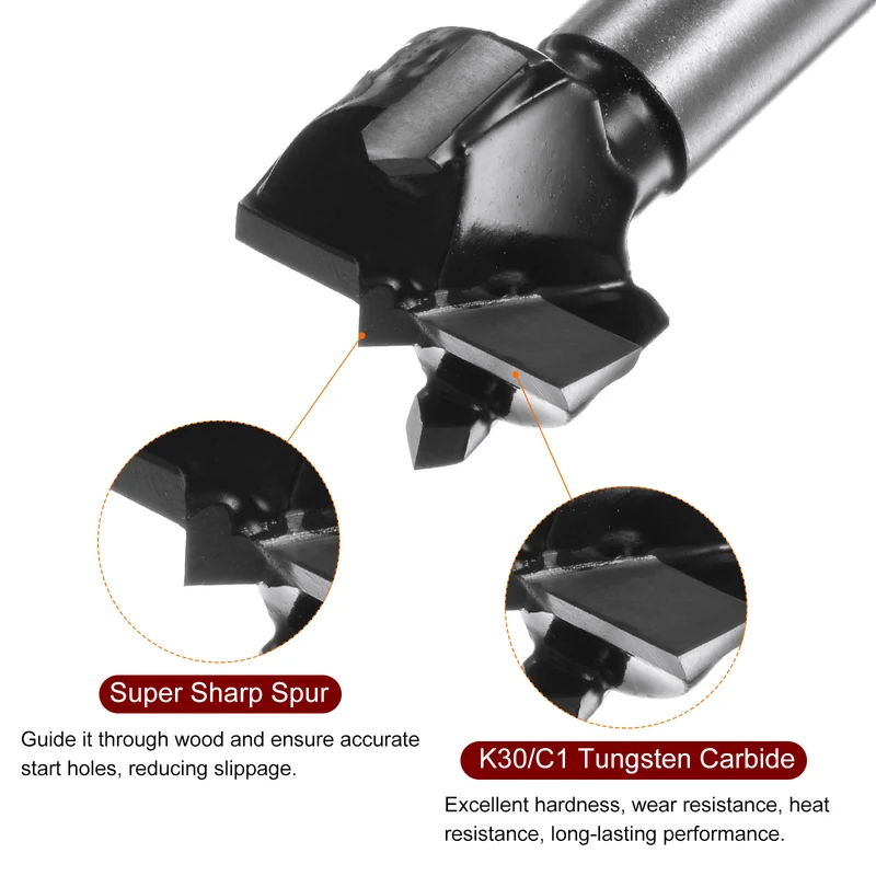 Forstner Drill Bit 25mm (1") K30/C1 Carbide Wood Hinge Hole Opener