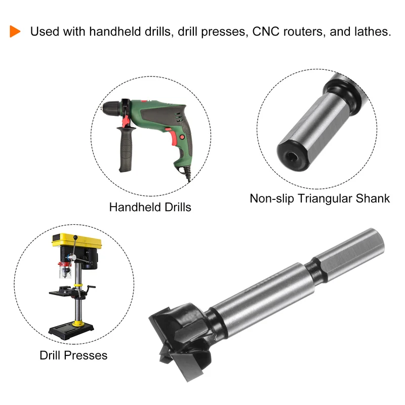 Forstner Drill Bit 25mm (1") K30/C1 Carbide Wood Hinge Hole Opener