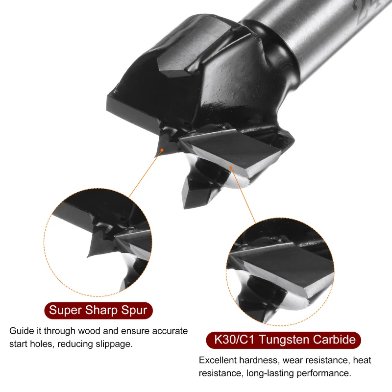 Forstner Drill Bit 24mm (15/16") K30/C1 Carbide Wood Hinge Hole Opener