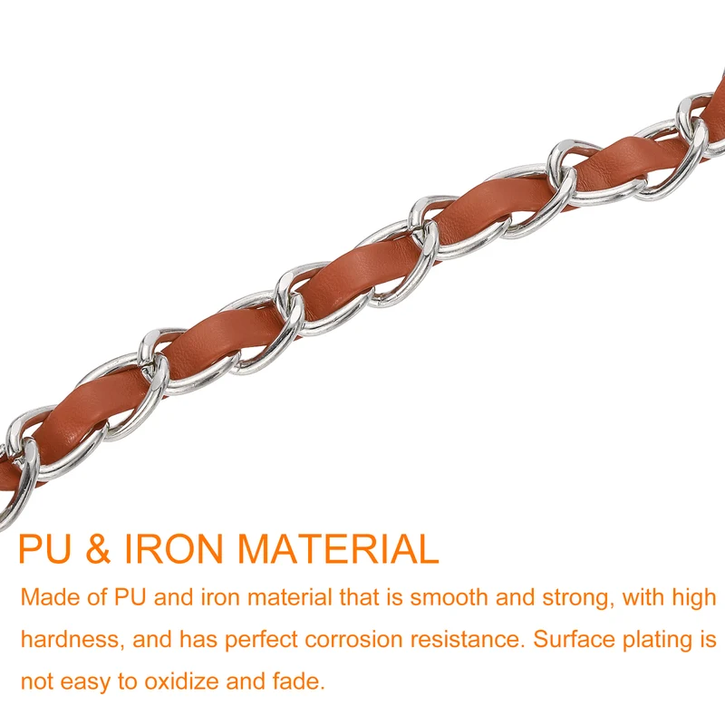 24" Purse Strap with Buckle for Shoulder and Cross Body(Brown+Silver)