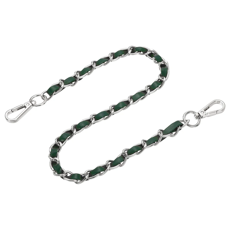 24" Purse Strap with Buckle for Shoulder and Cross Body(Green+Silver)
