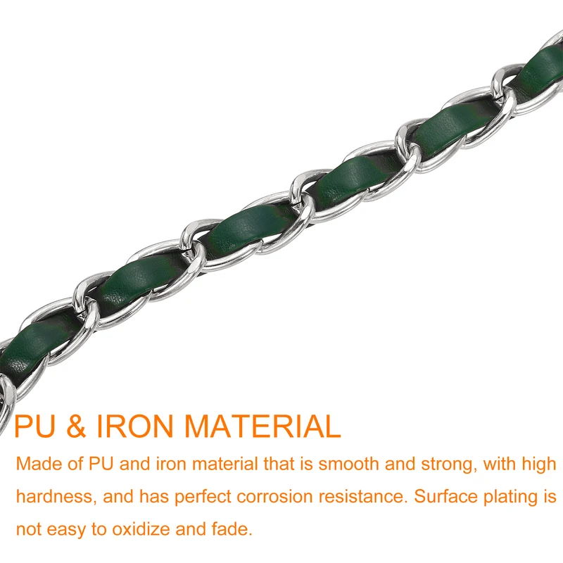 24" Purse Strap with Buckle for Shoulder and Cross Body(Green+Silver)