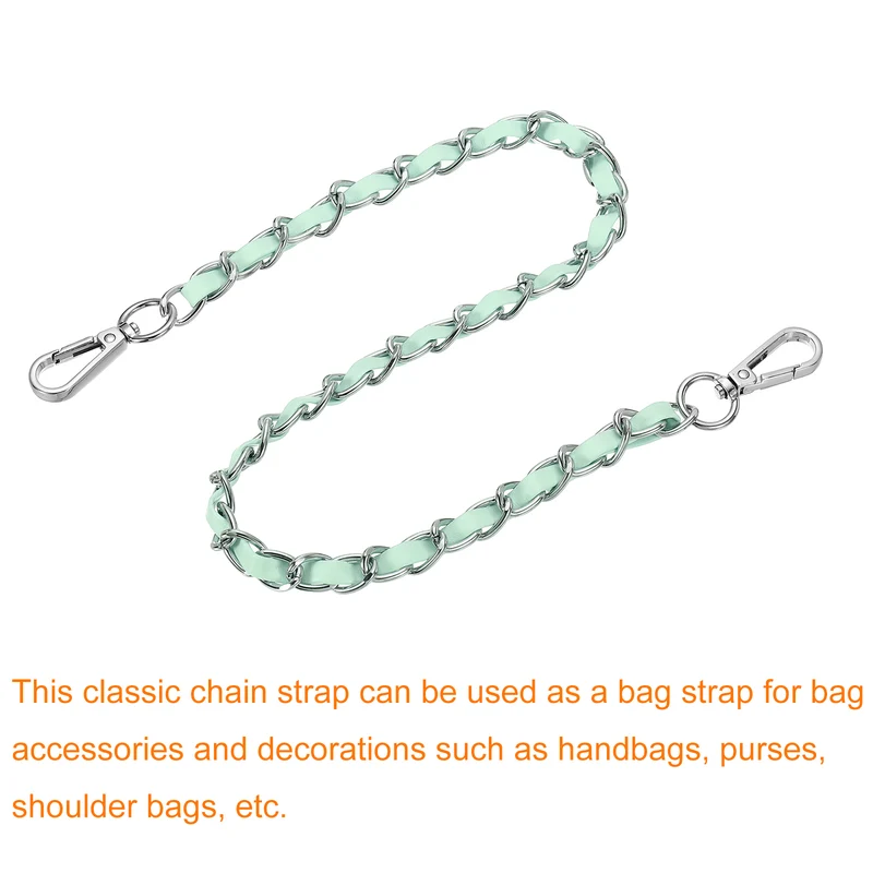 24" Purse Strap with Buckle for Shoulder and Crossbody(Light Green+Silver)