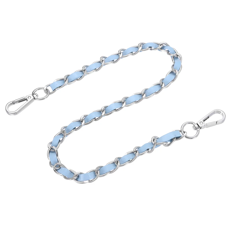 24" Purse Strap with Buckle for Shoulder and Cross Body(Sky Blue+Silver)