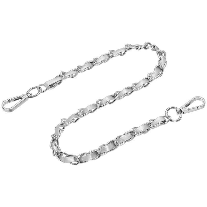 24" Purse Strap with Buckle for Shoulder and Cross Body(Silver+Silver)