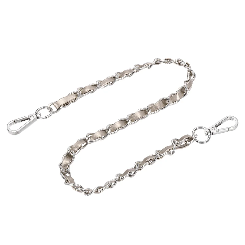 24" Purse Strap with Buckle for Shoulder and Cross Body(Gold+Silver)