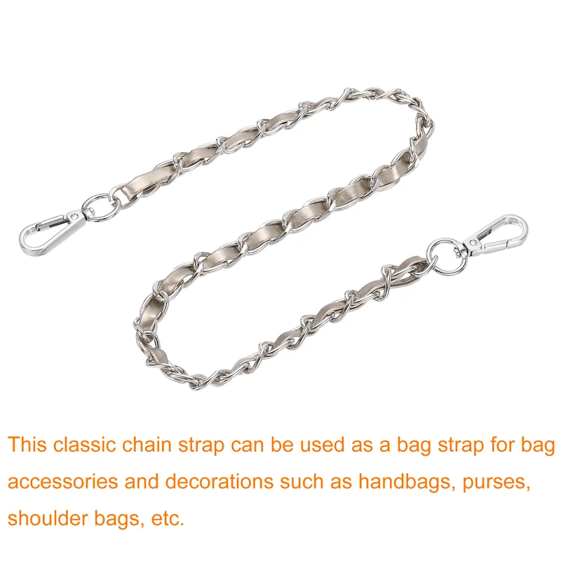 24" Purse Strap with Buckle for Shoulder and Cross Body(Gold+Silver)