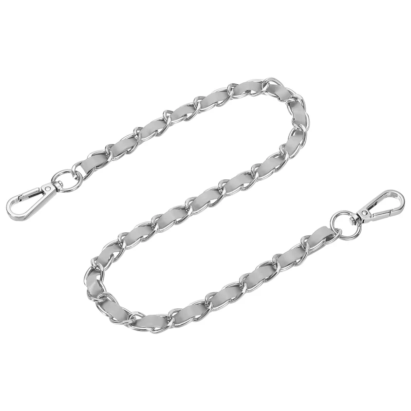 24" Purse Strap with Buckle for Shoulder and Cross Body(Gray+Silver)