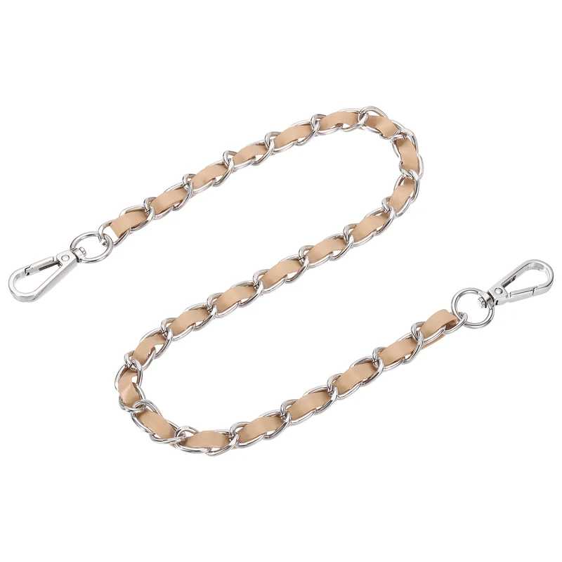 24" Purse Strap with Buckle for Shoulder and Cross Body(Khaki+Silver)