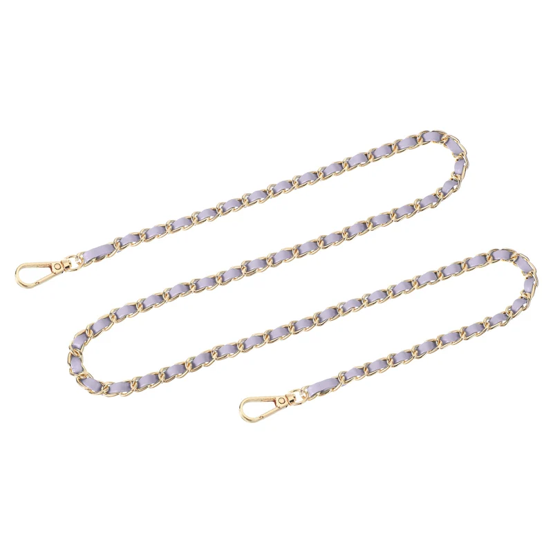 Purse Strap, 39" Leather for Shoulder and Cross Body Strap (Purple, Gold)