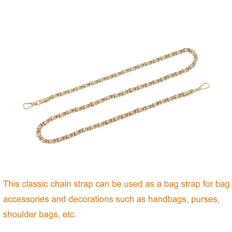Purse Strap, 39" Leather for Shoulder and Cross Body Strap (Khaki, Gold)