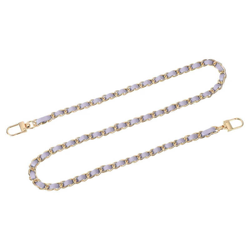 32" Purse Chain Strap with Buckles for Shoulder (Purple + Gold)