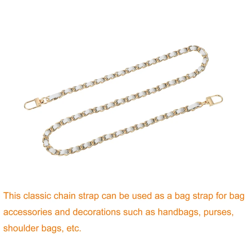 32" Purse Chain Strap with Buckles for Shoulder (Silver + Gold)