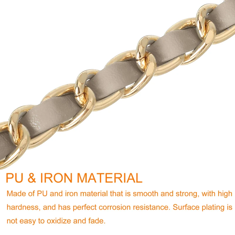 32" Purse Chain Strap with Buckles for Shoulder (Gold + Gold)