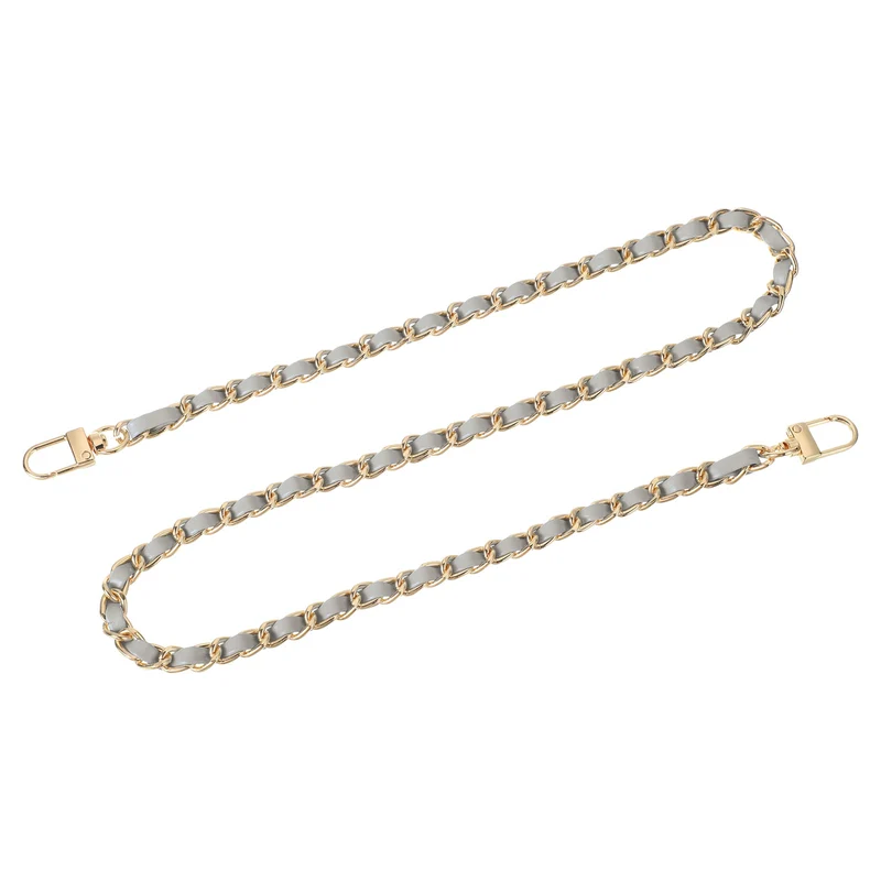 32" Purse Chain Strap with Buckles for Shoulder (Gray + Gold)