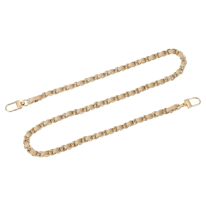 32" Purse Chain Strap with Buckles for Shoulder (Khaki + Gold)