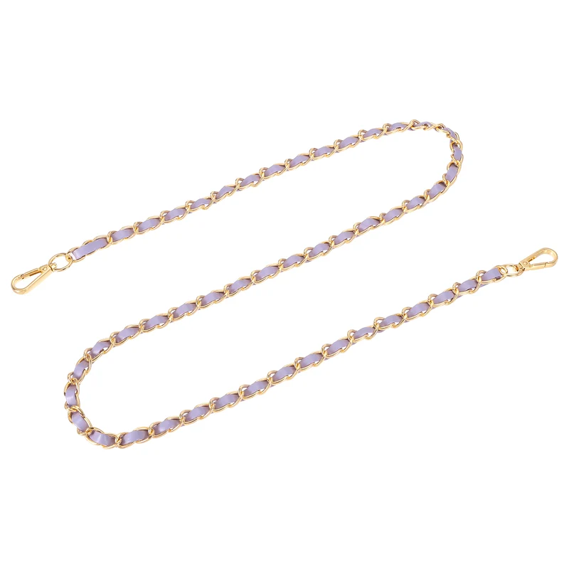 47" Purse Strap with Buckle for Shoulder and Cross Body(Purple+Gold)