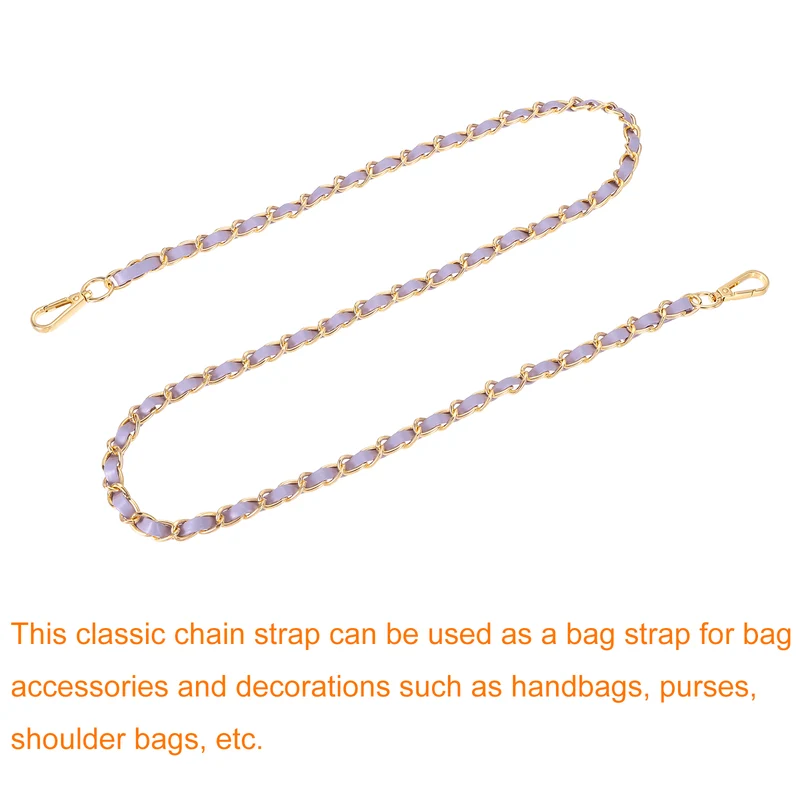 47" Purse Strap with Buckle for Shoulder and Cross Body(Purple+Gold)