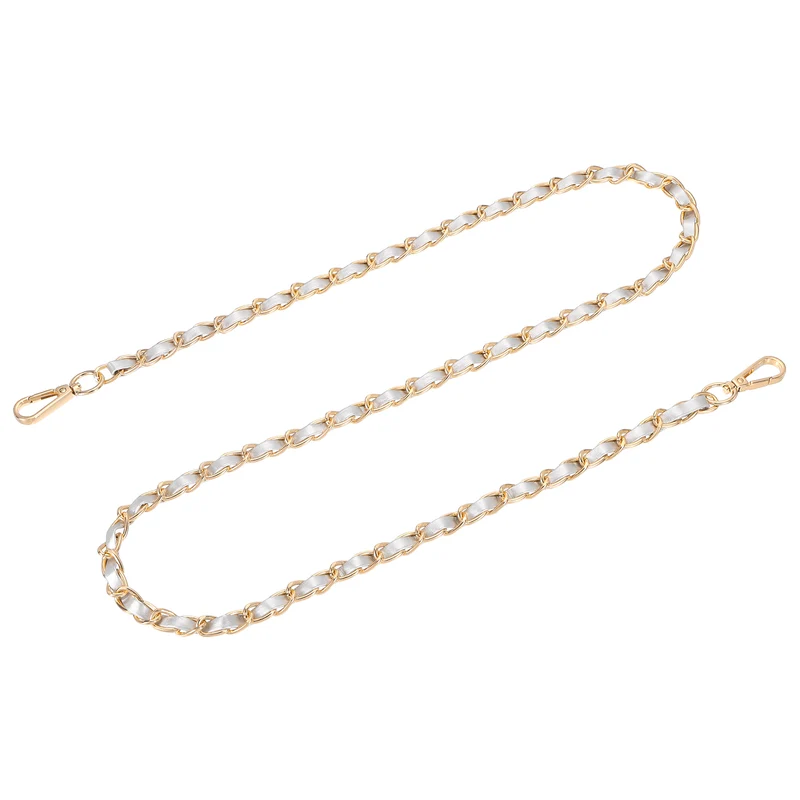 47" Purse Strap with Buckle for Shoulder and Cross Body(Silver+Gold)