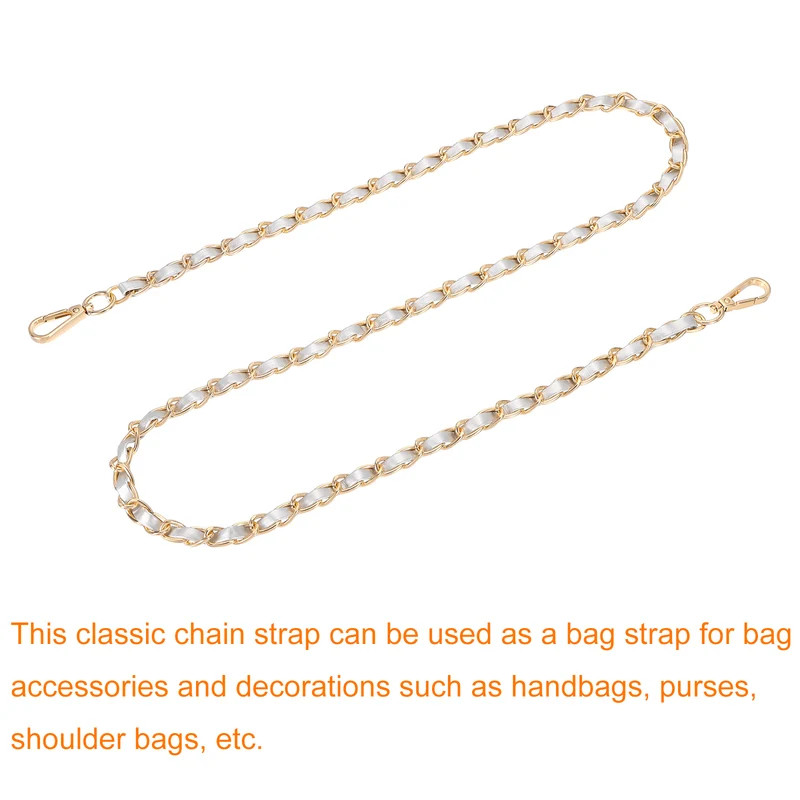 47" Purse Strap with Buckle for Shoulder and Cross Body(Silver+Gold)