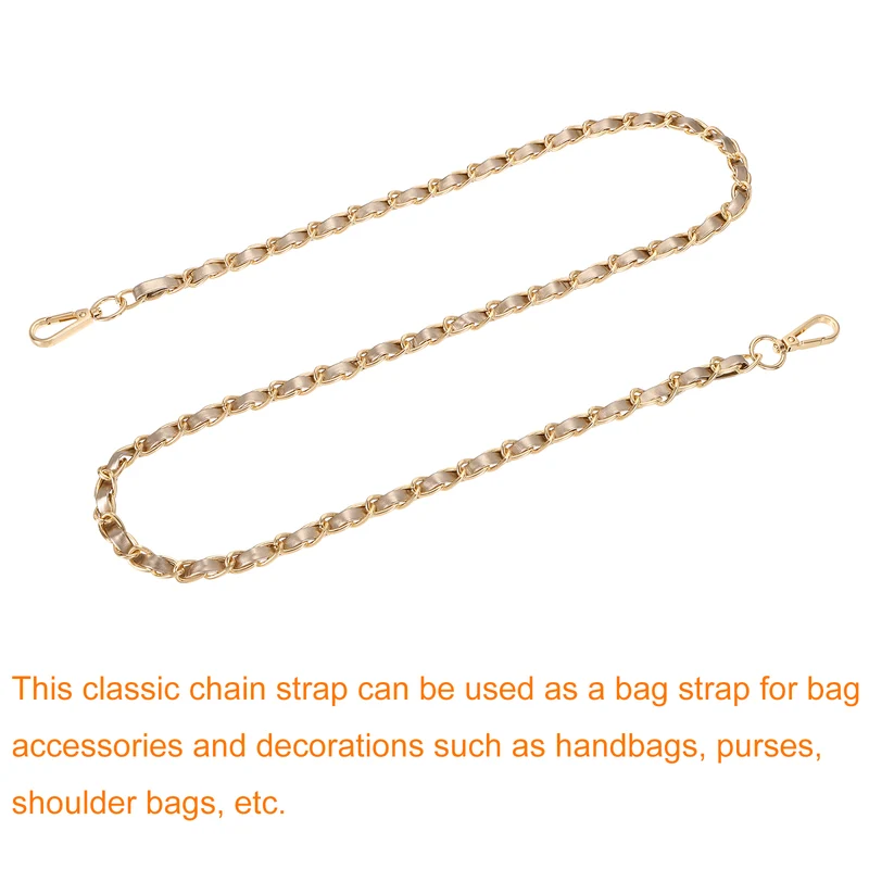 47" Purse Strap with Buckle for Shoulder and Cross Body(Gold+Gold)