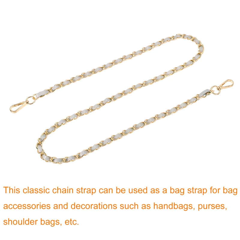 47" Purse Strap with Buckle for Shoulder and Cross Body(Gray+Gold)
